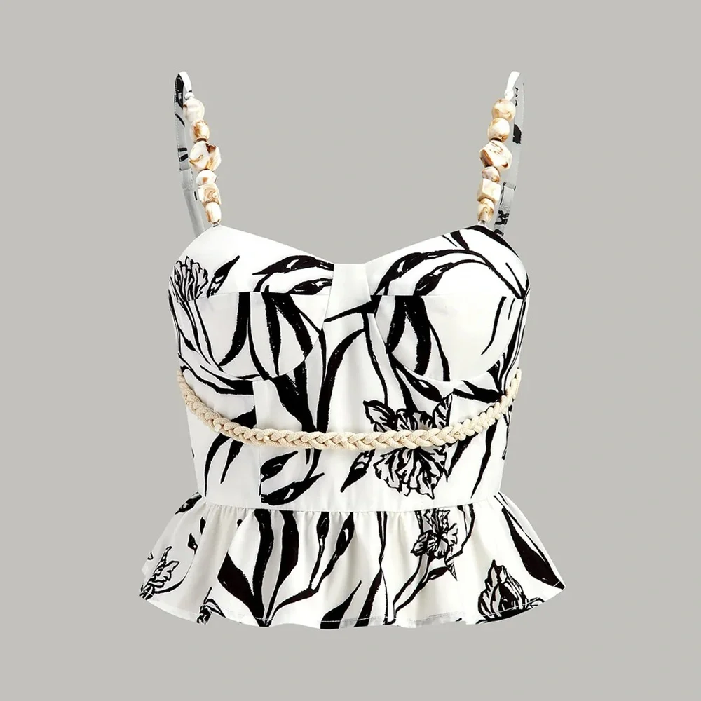 Commense Black and White Floral Women Shorts - Picture 4 of 9